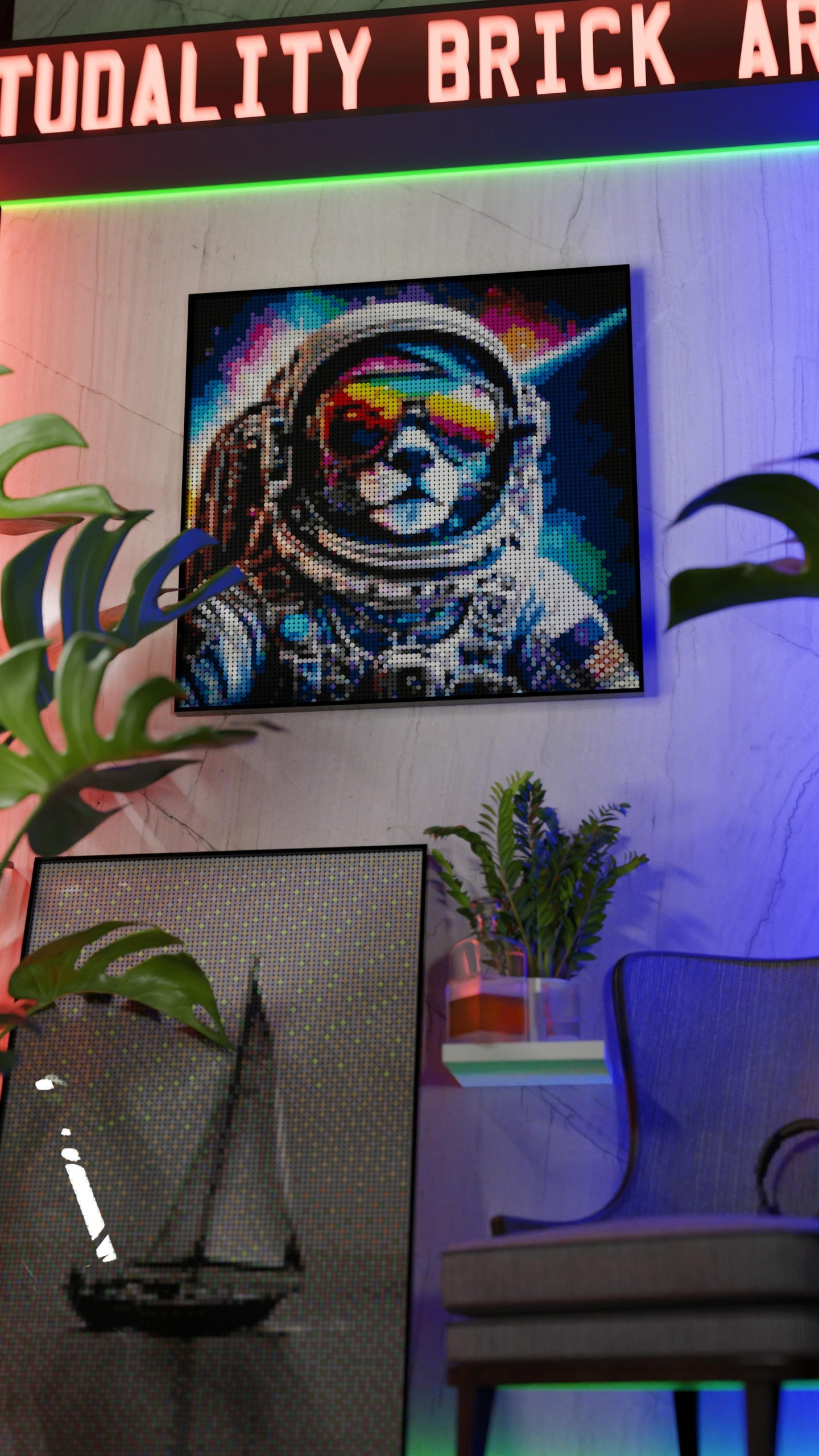 Purrsuit of Space LEGO® Style mosaic creative DIY building set